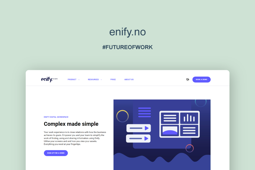 Our product, Enify has now its own website